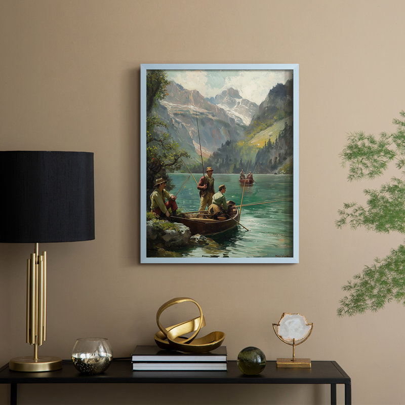 NAUTICAL Series DLXIX, reproduction encadrée - bois massif, H 11 po x l 9 po, Bleu