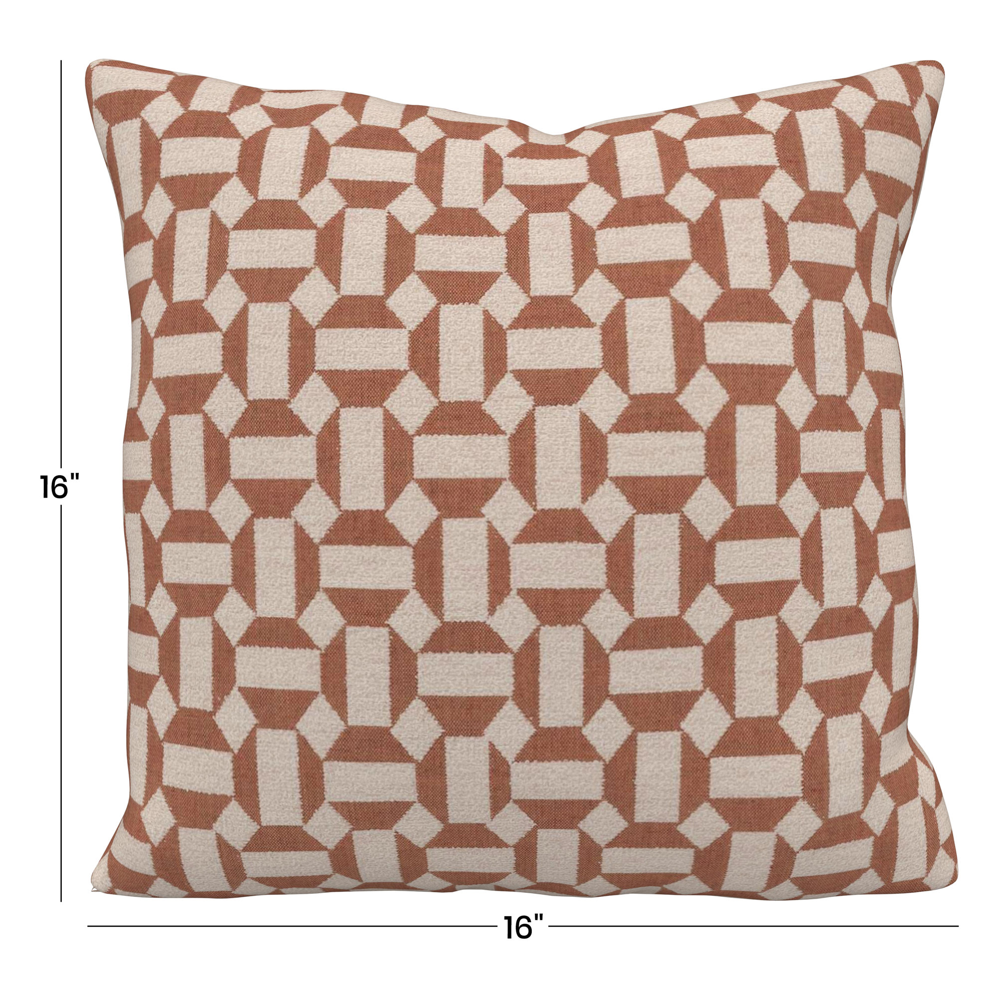 Gabi Indoor/Outdoor Throw Pillow, 16 x 16 x 3, Assemble Clay