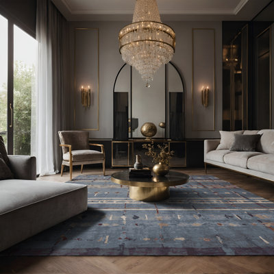 Tapis gris soyeux et moelleux