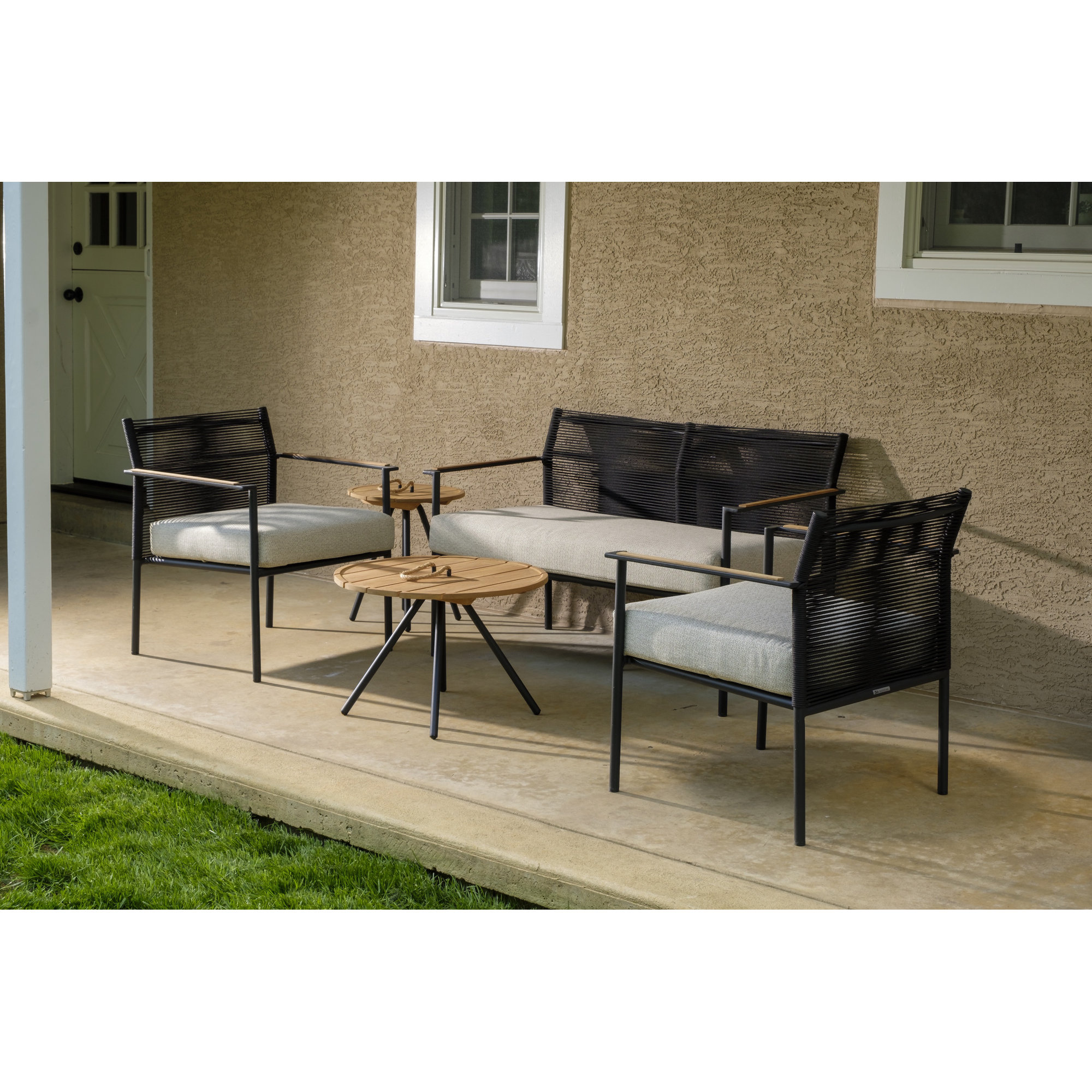 Woburn 48'' Wide Powder Coated Aluminum Loveseat with Cushions