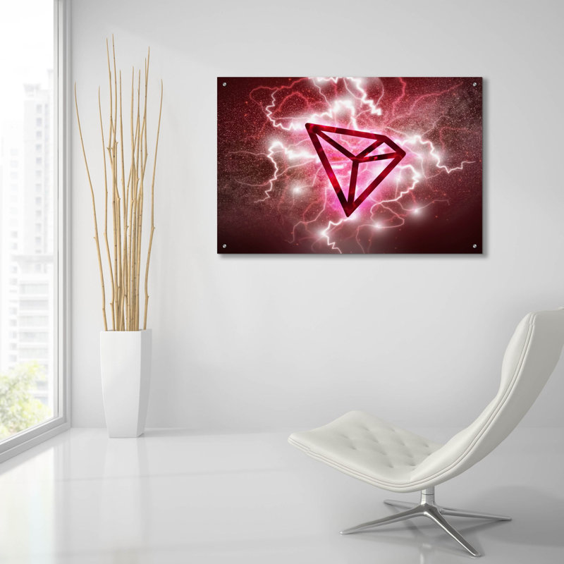 «Crypto Eclipse Tron Trx» par Epic Portfolio, art mural en verre acrylique, H 24 po x l 36 po