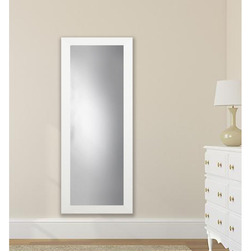 Miroir pleine longueur Geyer, H 63,5 po x l 25,5 po, Blanc satiné