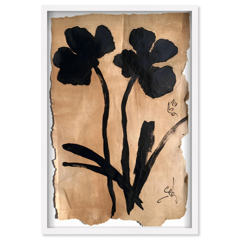 Oliver Gal Artistry in Bloom II Abstract Floral - Luxury Shadowbox Framed Wall Art, 25.5" H x 17.5" W, Black