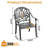 Cast Aluminum Patio Stacking Armchair 4PCS With Black Frame And Cushions In Brown Colors