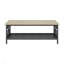 Ensemble de tables basses 3 pièces et 2 tables de bout en faux marbre noir avec finition en métal et table de bout