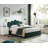 Velvet Palm-shaped Headboard Queen Bed Frame with Lift Up Storage, No Box Spring Needed, Green-1602480140-1604685467