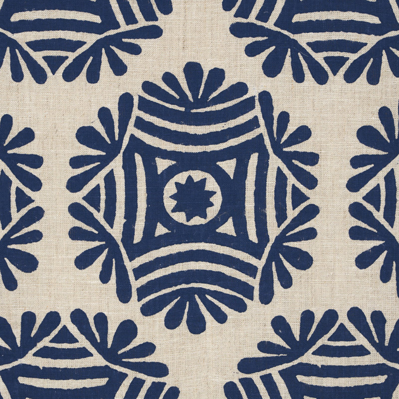 Schumacher x Drusus Tabor Gilded Star Block Print Fabric