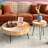 Aburto 2-Piece Modern Farmhouse Living Room Coffee Table Set, Nesting Table Round