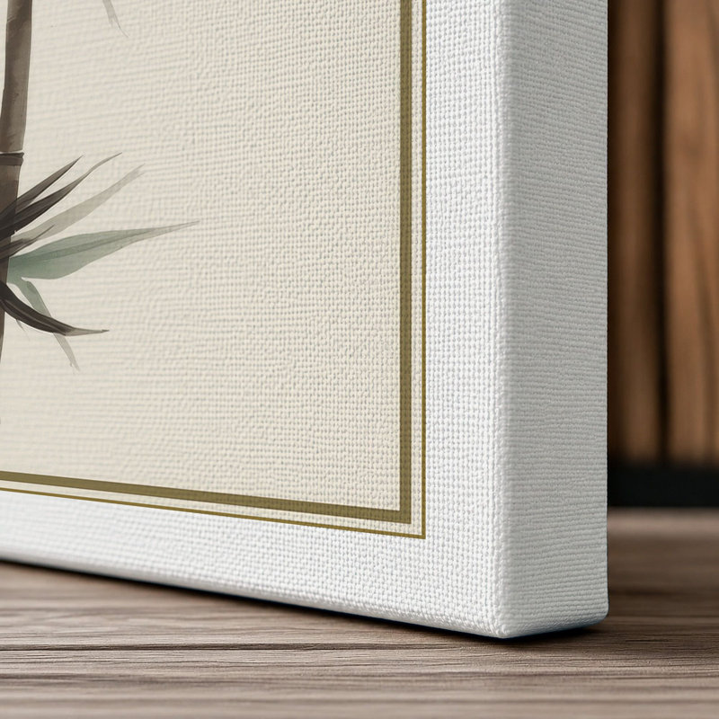 Bamboo Study Japandi - Wrapped Canvas, 30x20 - 76.2 x 50.8 cm, White Border