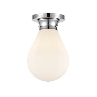 Almanzo - 1 Light - 8 inch - Polished Chrome - White Shade - Flush Mount