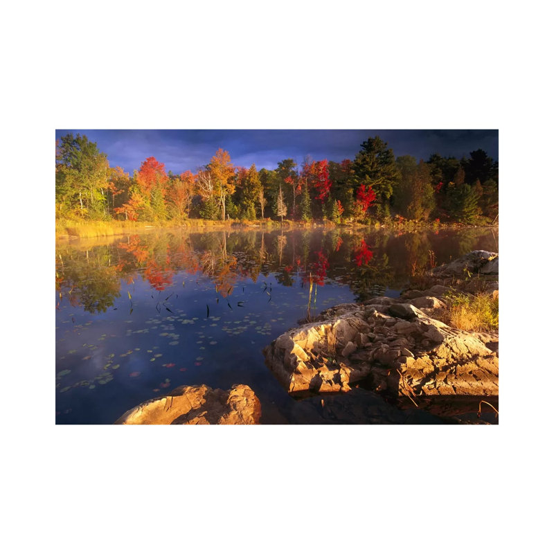 Lang Lake, FallColours, Ontario, Canada by Tim Fitzharris - Wrapped Canvas Print, 20.32 cm H x 30.48 cm W
