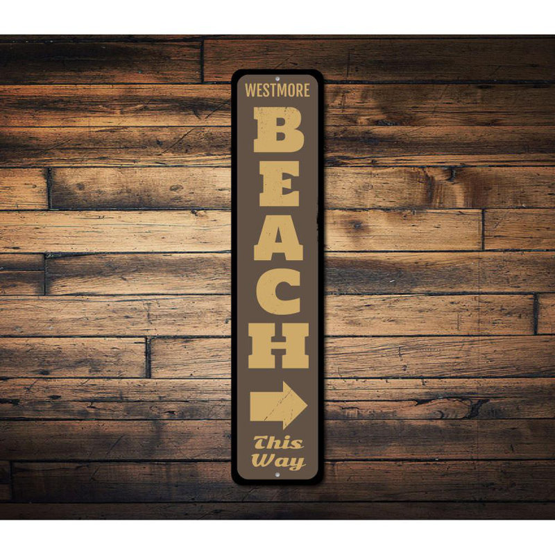 Plaque de plage en aluminium, H 4 po x l 18 po x P 0,04 po