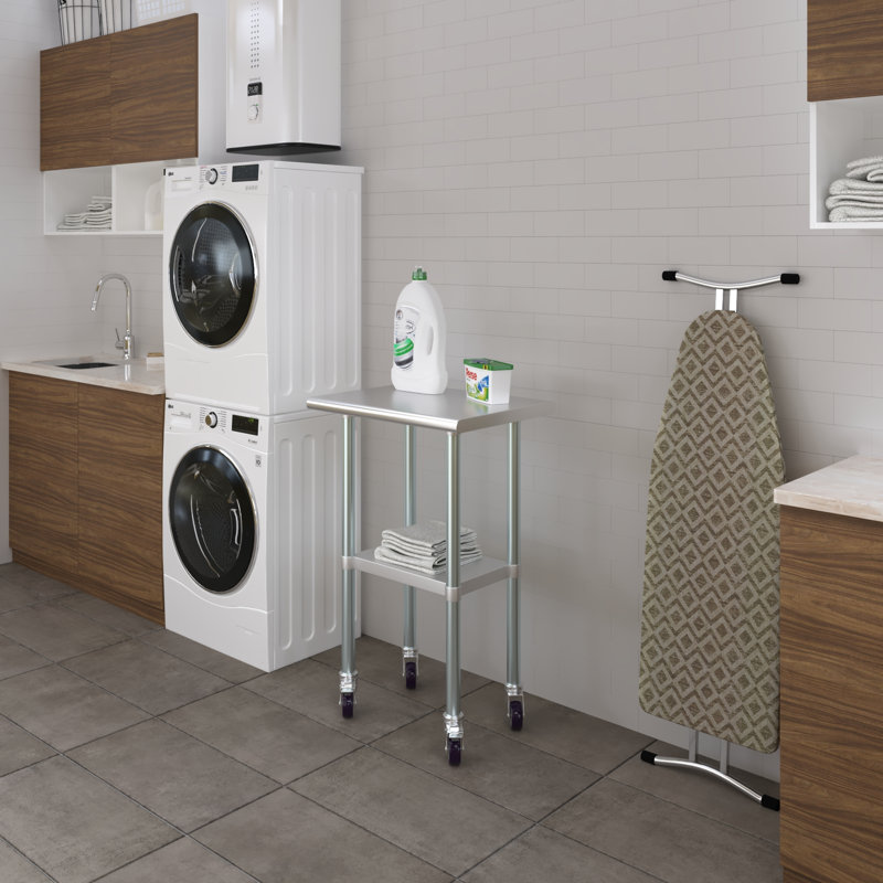 Table en acier inoxydable avec roulettes 18 po x 24 po