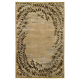 Super Tibetan Floral Area Rug in Brown/Tan