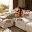 Causeuse modulaire en mélange de duvet à 2 places 2 pièces Modern Chenille Cloud, assemblage sans outil, housses lavables-443037928
