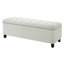 Banc repose-pieds avec rangement, surface blanche, pieds en bois d'hévéa, capacité de 300 lb