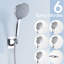 Ensemble de pomme de douche: pluie de 10 pouces et portatif avec 11 bras, 6 réglages, conception de fuite, acier inoxydable corrosif, assortiment carré mural: modes, colmatage,-121320246