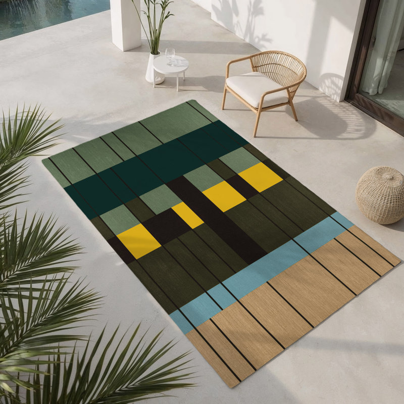 Tapis intérieur et extérieur Tesselated Terrain, Rectangle 9 pi x 12 pi