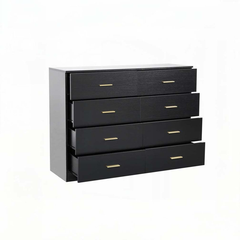 Commode 8 tiroirs, Noir