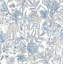 Papier peint chardonneret turquoise oiseaux et fleurs-385438768