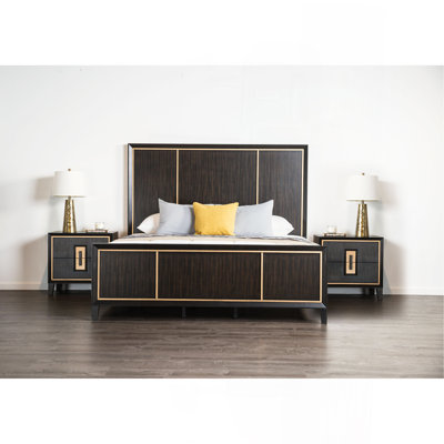 Garniture de tête de lit pour grand lit espresso 1pc