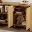 Buffet rétro en bois avec 4 portes, tablettes réglables et rangement spacieux pour la salle à manger, la cuisine et le salon