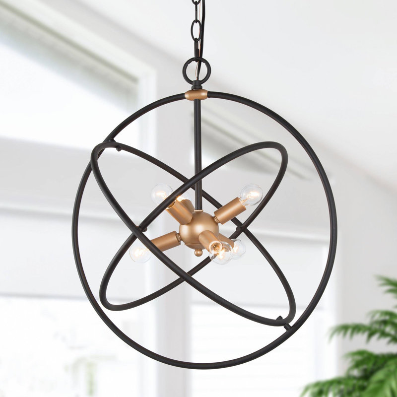 Modern 6 - Light Sputnik Globe Chandelier