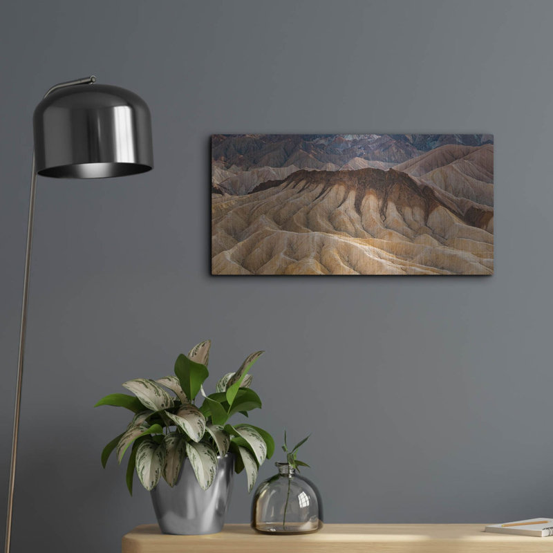  «Mort Valley - Zabriskie Point Lines» par Epic Portfolio, art mural en métal, 24 po x 12 po, H 12 po x l 24 po