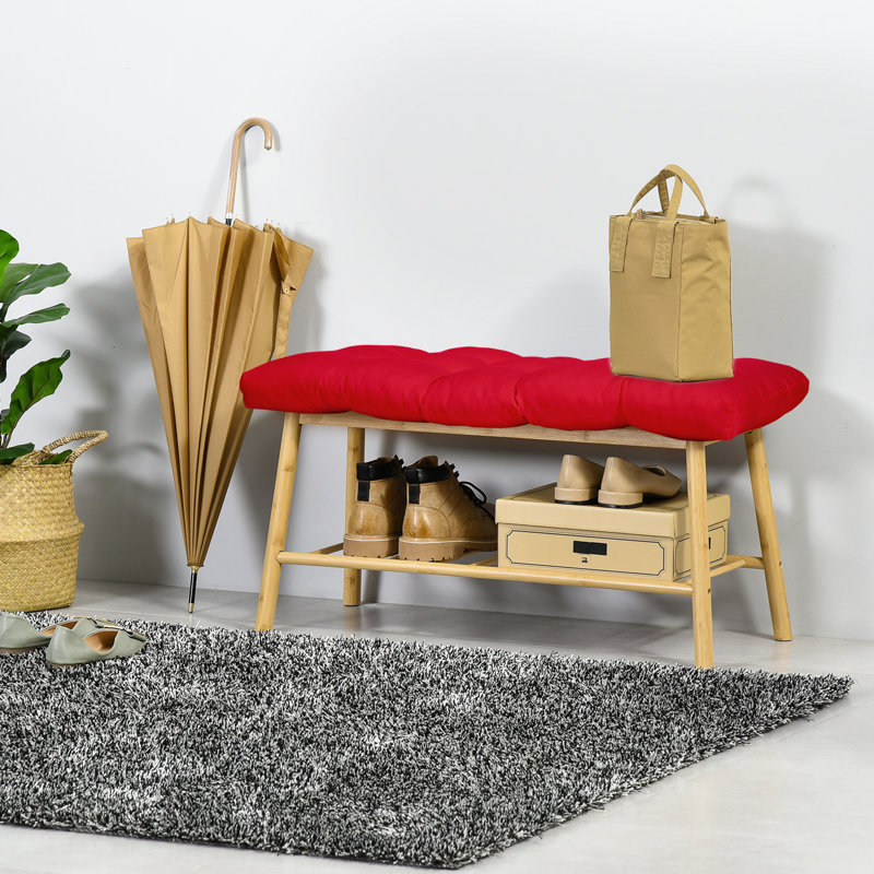 Coussin de banc d'extérieur 2 pièces pour 2 coussins de patio - rouge, Vin rouge