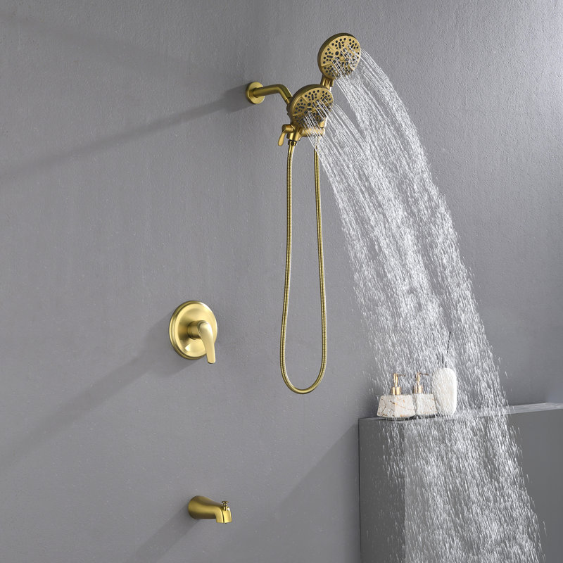 All-In-One Kit with Rough in-Valve, Brushed Gold