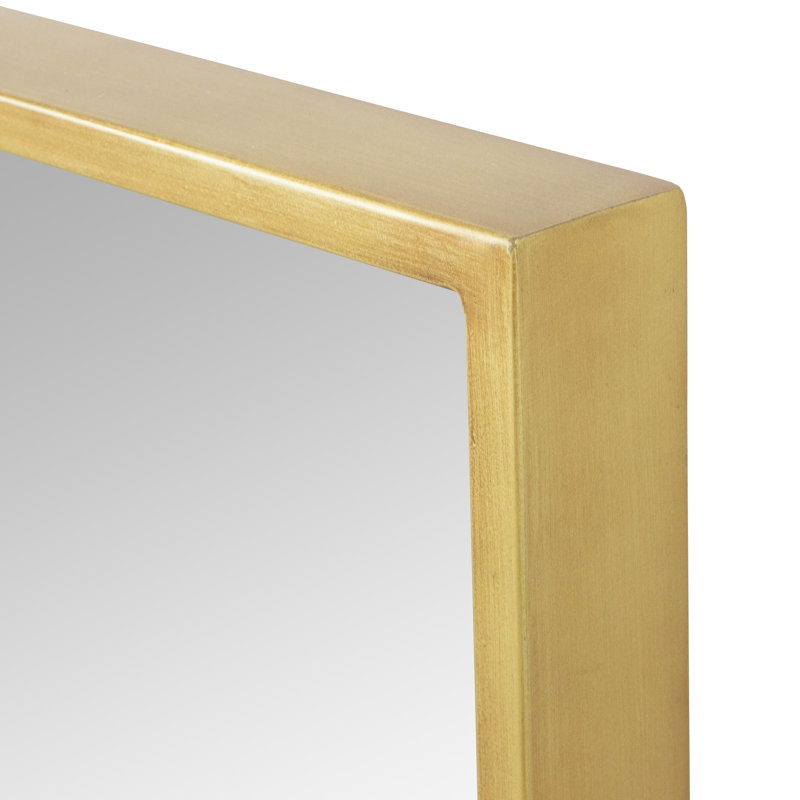 Bali Rectangular Metal Modern Floor Mirror, Gold