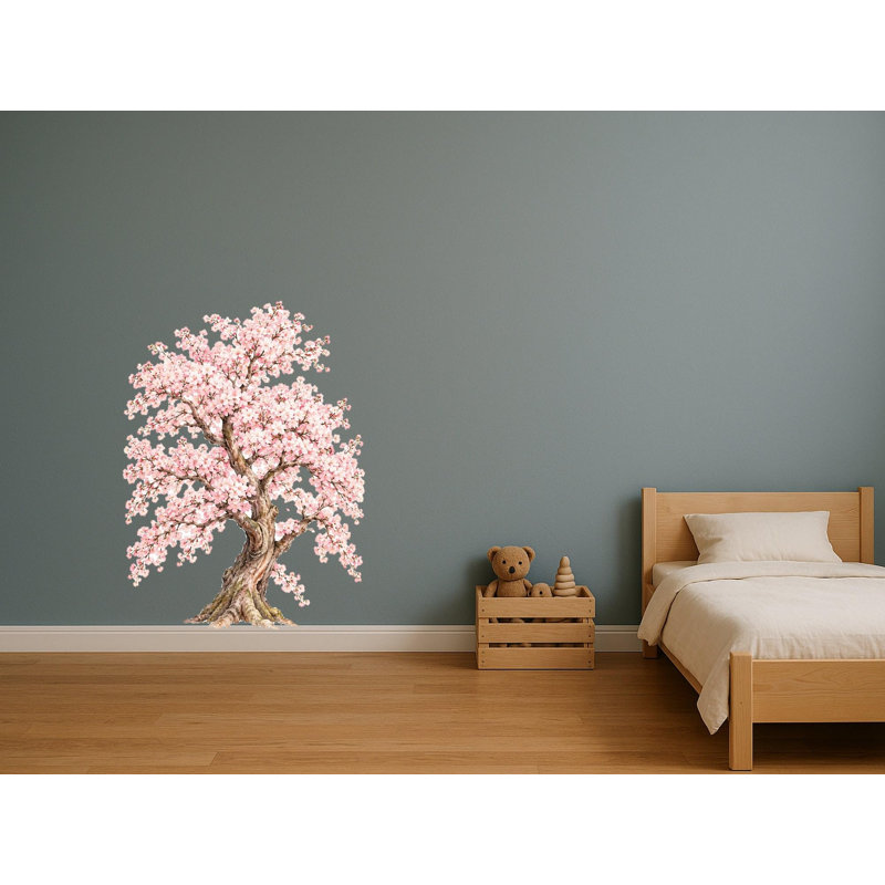 Large Cherry Blossom Tree Wall Decal, Big Peel and Stick Nursery Wall Sticker, Satin Finish Removable Kids Room Wall Art, 20"W x 20"H (50 x 50 cm)
