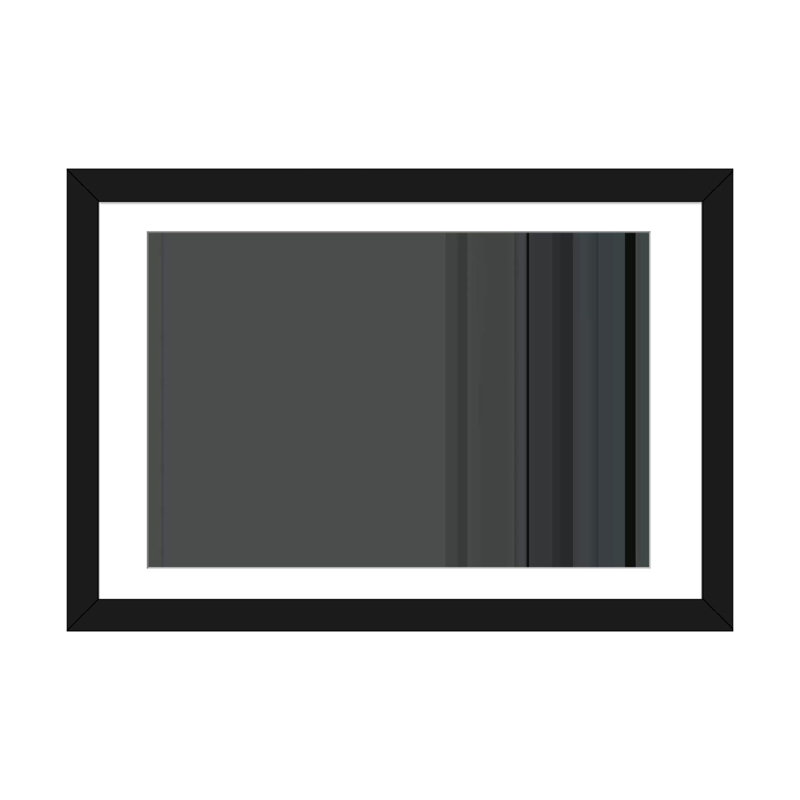 Rayures gris anthracite, impression sur toile, H 16 po x l 24 po x P 1 po, Papier d'art encadré noir, Blanc