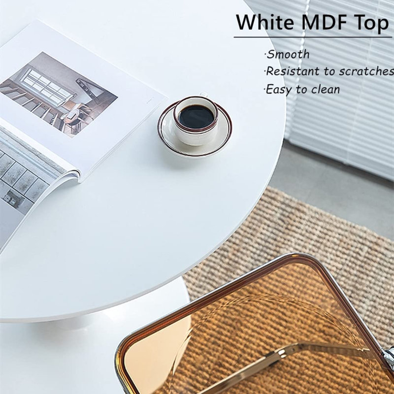 Round Dining Table White With Pedestal Base,31.5" Modern Dining Room Table For 1-4 People,Pedestal Dining Table With Round Top For Kitchen Living Room (Dining Table White)