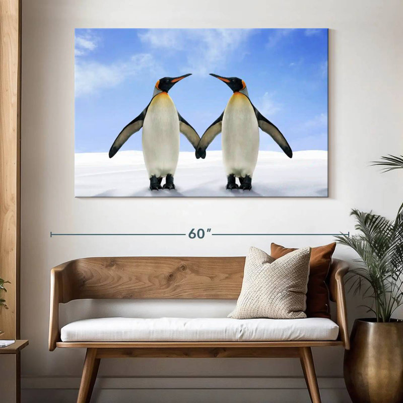 Brampt Two Flapping Penguins, 34" H x 51" W