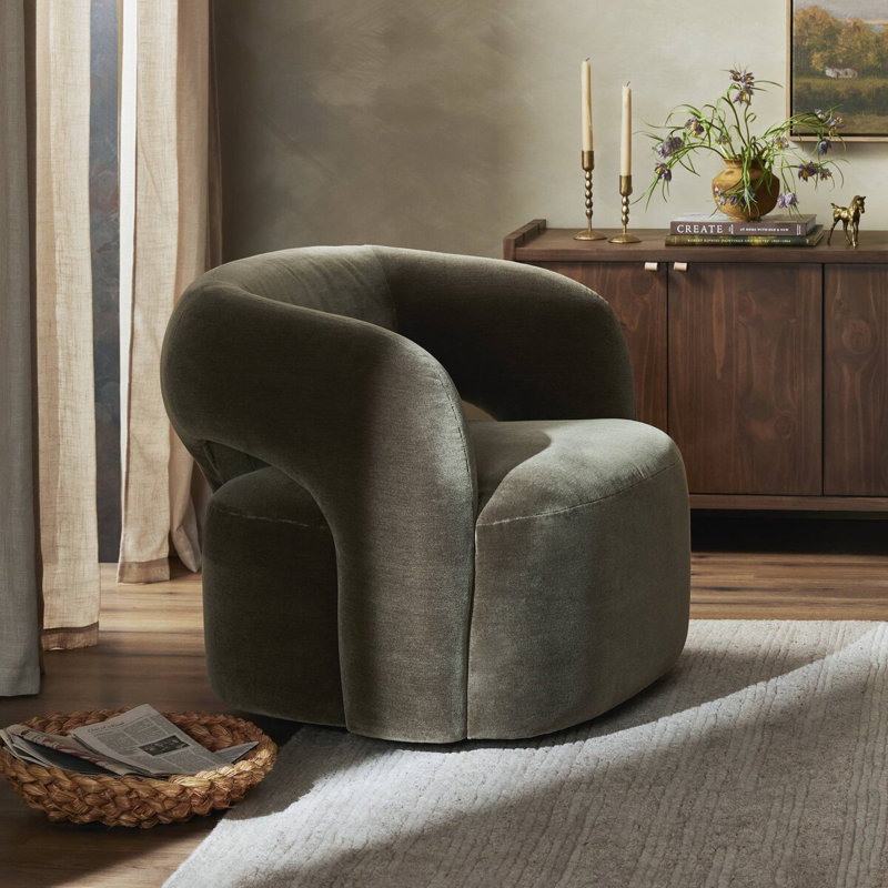 Novella Swivel Chair-Monte Olive, Monte Olive Polyester Blend
