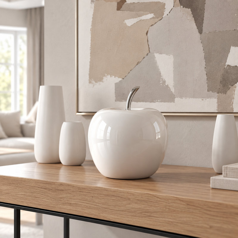 Sculpture de table Annebelle, H 13 po x l 11 po x P 11 po, Blanc