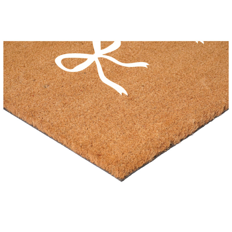 Bow Trio Doormat, 24" W x 36" L, White