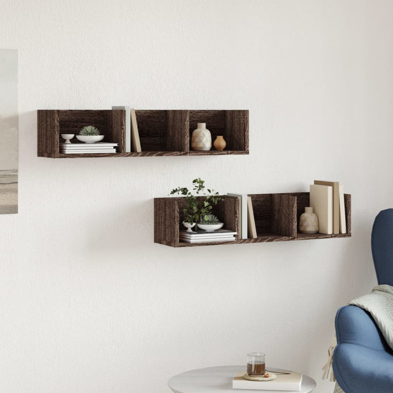 Penright 2 Piece Bracket Shelf, Brown Oak