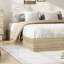 Lit plateforme en bois massif avec lattes de bois robustes, base de lit autoportante-735833214-735833209
