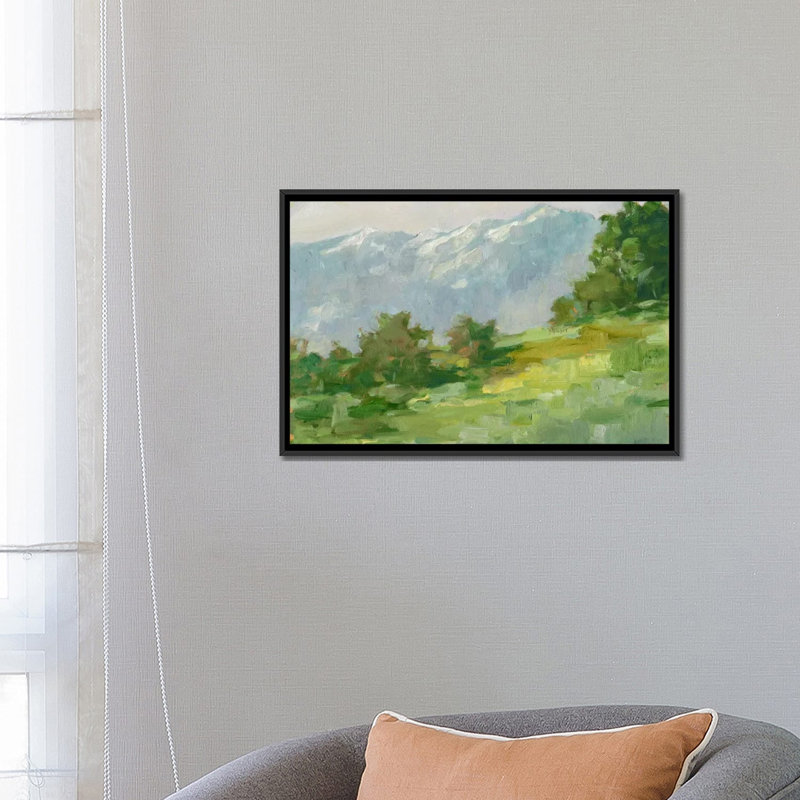 «Mountain Backdrop I», reproduction sur toile, H 18 po x l 26 po x P 1,5 po, Toile encadrée noire, Pas de tapis