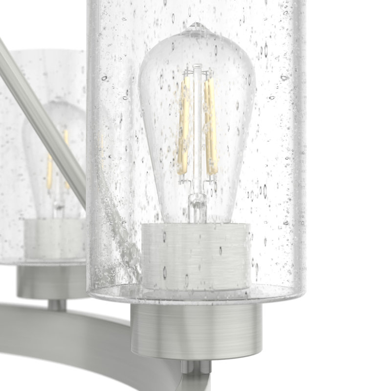 Hartland 8 - Light Candle Style Wagon Wheel Chandelier, Brushed Nickel