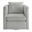 Pour le salon et les espaces de coin-bar | Fauteuil d'appoint pivotant à 360 degrés en tissu gris doux-827195872