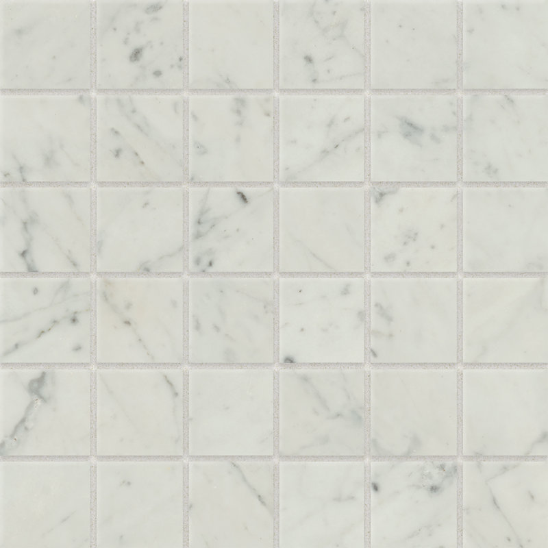 Carreau de mosaïque en porcelaine 2 po x 2 po Classic 2.0, Bianco Carrara