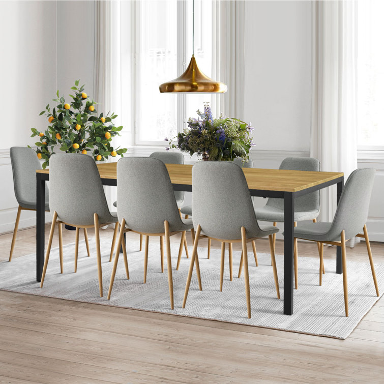 Folmar 8 - Person Dining Table Sets With 67'' Rectangular Table & 8 Upholstered Fabric Chairs
