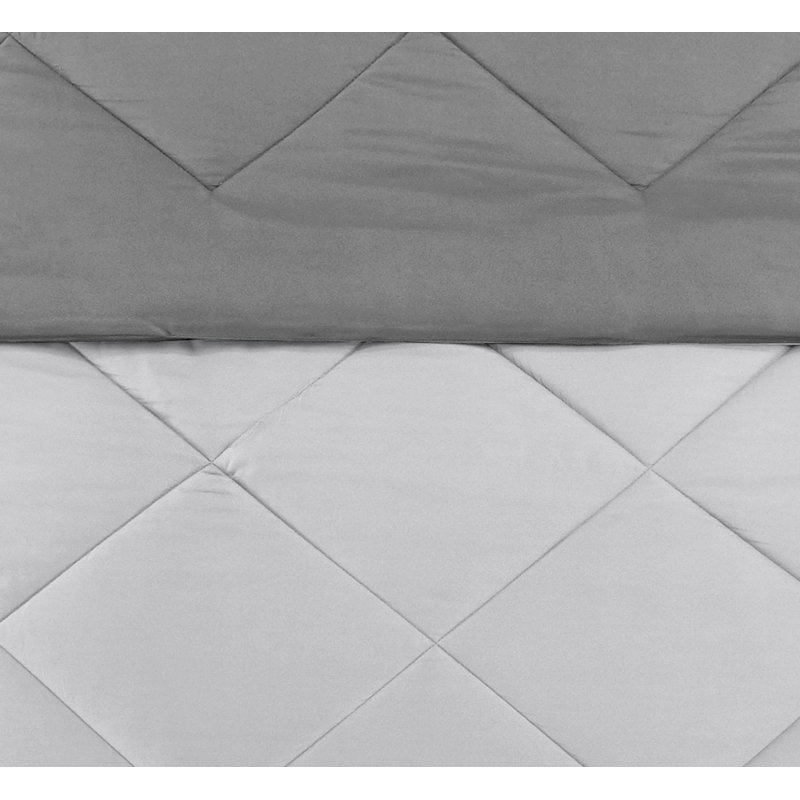 Édredon simple réversible Tommy, Gris clair, Édredon simple