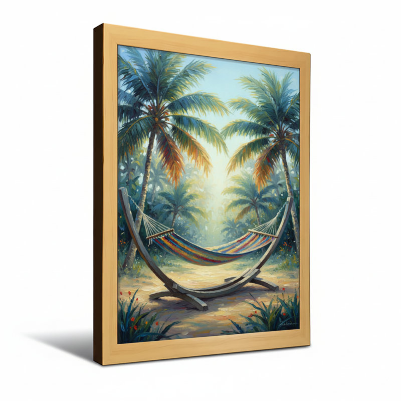 Plantes et fleurs, impression sur toile de hamac de palmier tropical, H 18 po x l 12 po, Toile tendue, Ne s’applique pas