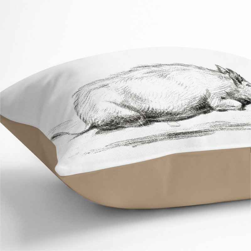 Square Throw Cushion, 55cm H x 55cm W x 20cm D, Stone