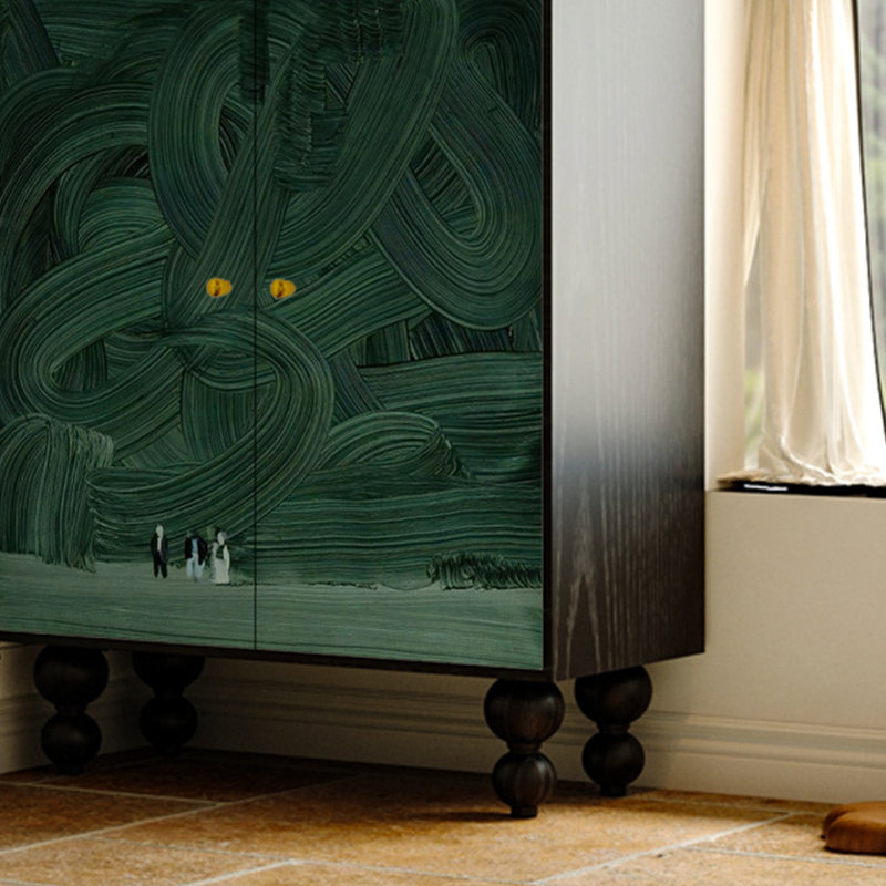 Armoire d'entrée en bois massif rétro français
