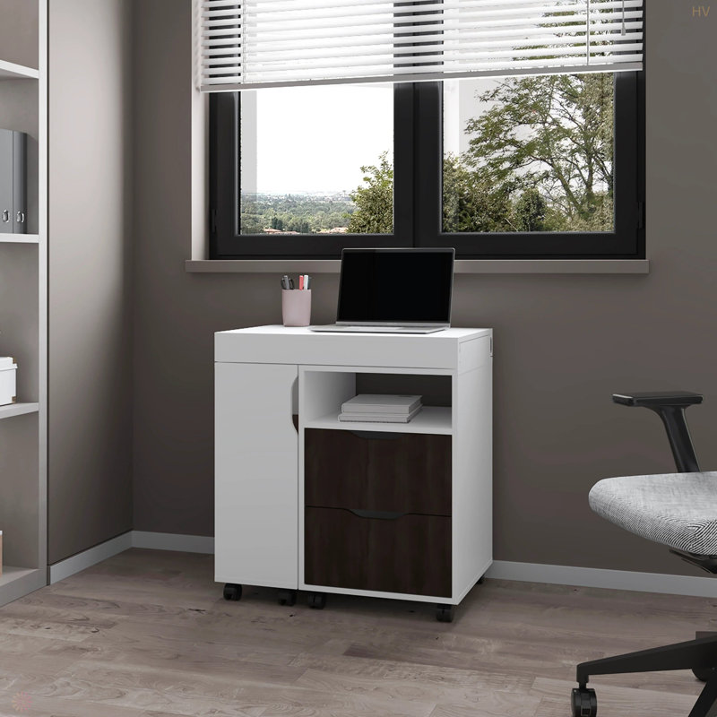2-Drawer Extendable Desk With Sliding Mechanism